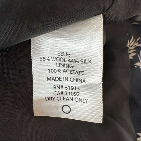 Tracey Reese Strapless Floral Top Silk/Wool Black & Beige Bustier with Bow - Picture 7 of 9